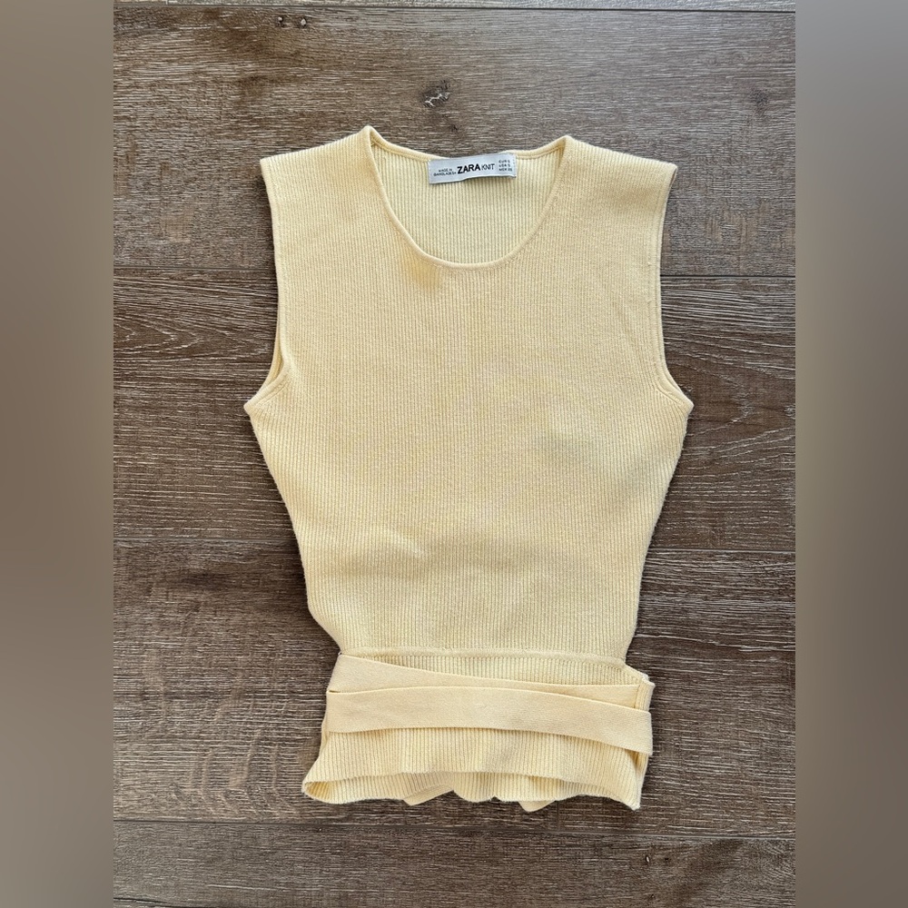 Zara Knit Wrap Tie Crop Top – Size S